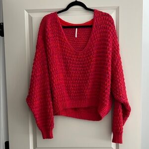 Free People Hot Pink Knit Sweater